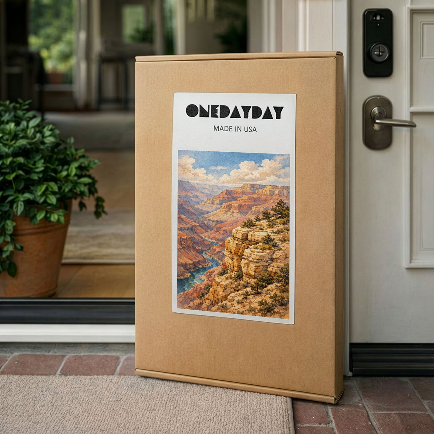 Grand Canyon Canvas Art | Vast Canyon Landscape Wall Art with River View