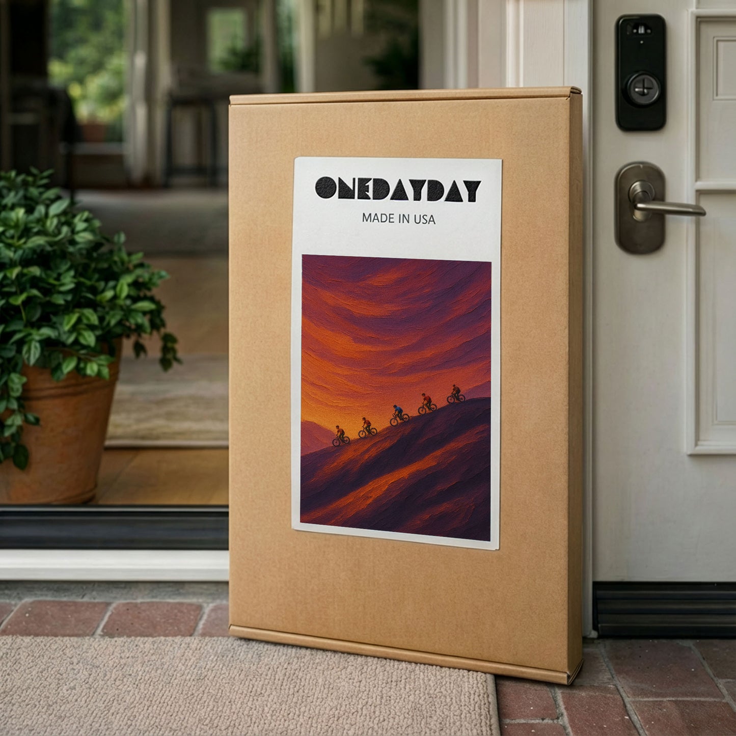 Ridge Ride | Warm Sunset Cycling Canvas Wall Art