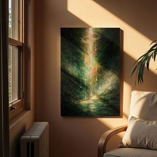 Vertical Lightfall – Vertical Abstract Canvas Wall Art