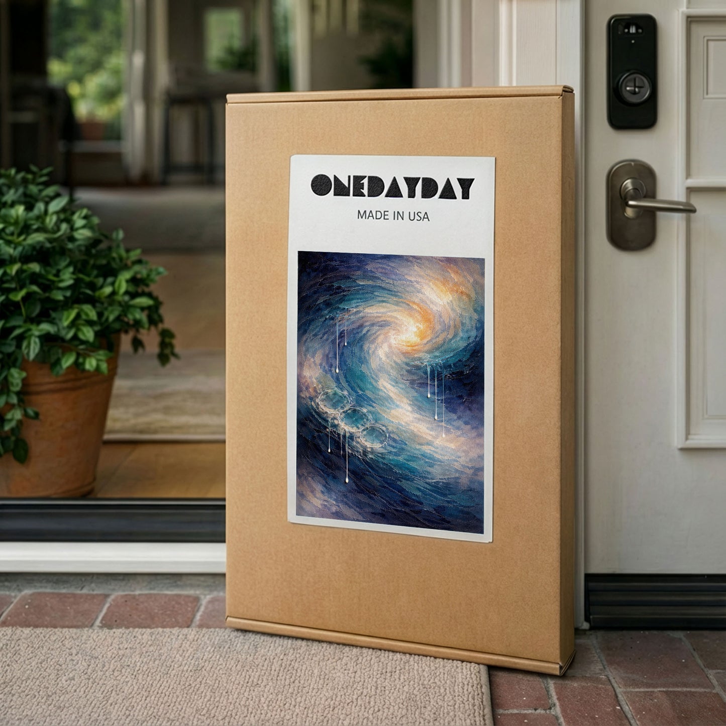 Tidal Spiral – Blue Abstract Canvas Wall Art