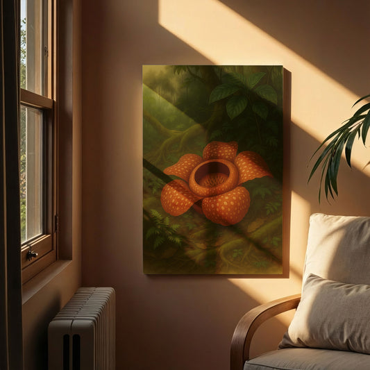 Rafflesia in the Rainforest – Vintage Botanical Canvas Wall Art