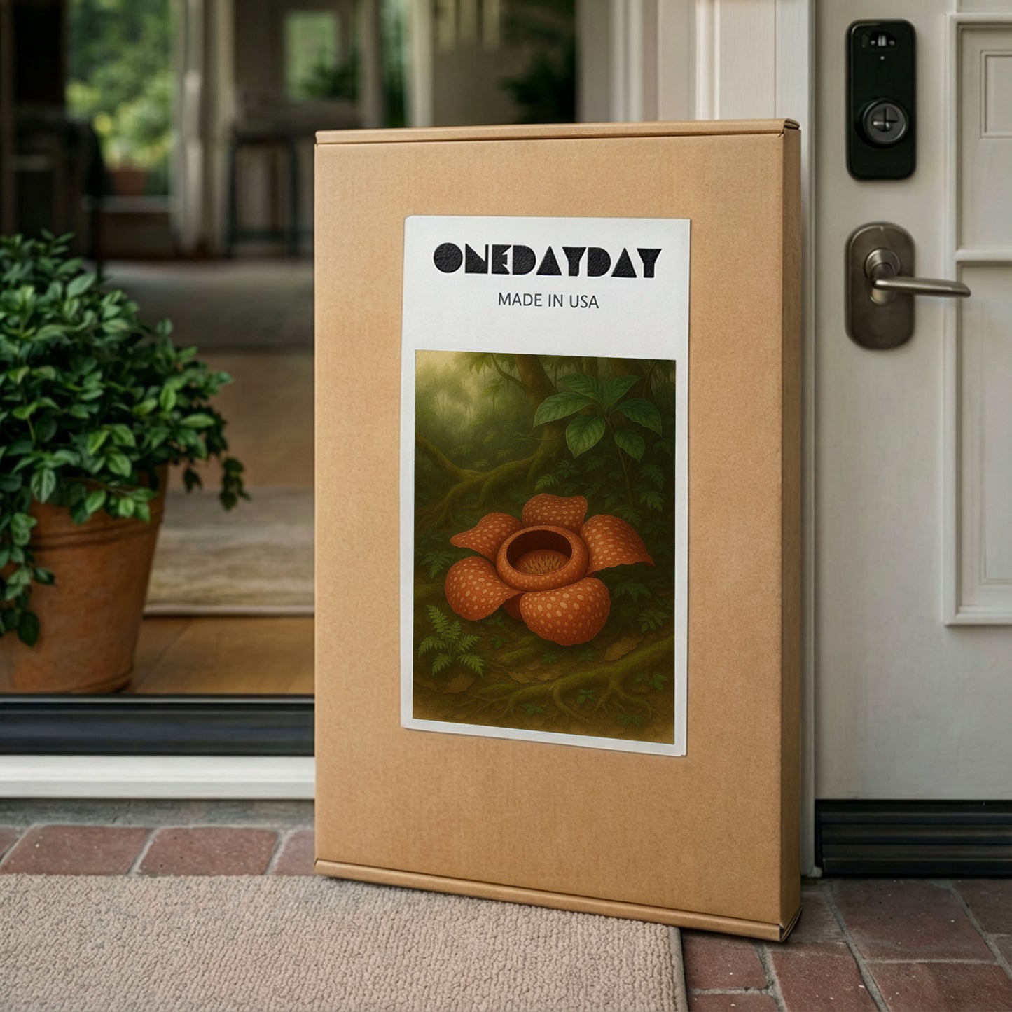 Rafflesia in the Rainforest – Vintage Botanical Canvas Wall Art