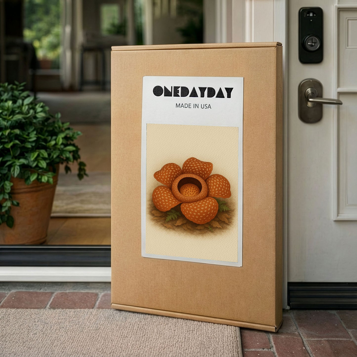 Rafflesia Bloom – Rare Botanical Illustration Canvas Wall Art