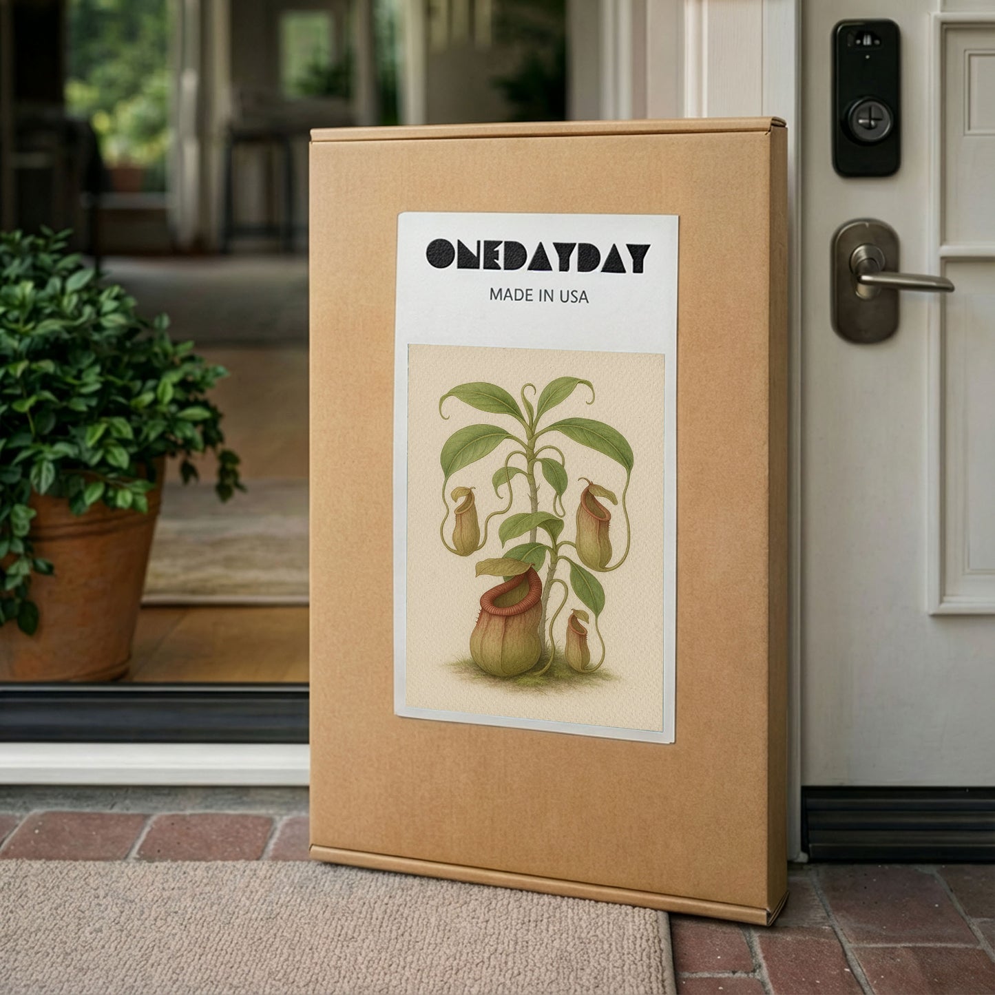 Tropical Pitcher Plant – Vintage Carnivorous Plant Illustration Canvas Art