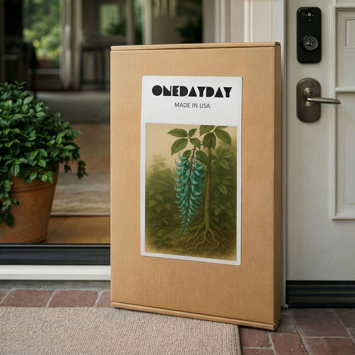 Jade Vine in Rainforest Light – Botanical Illustration Canvas Art