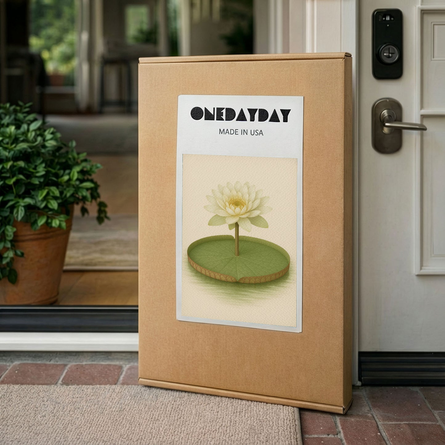 Giant Water Lily – Vintage Botanical Illustration Canvas Wall Art
