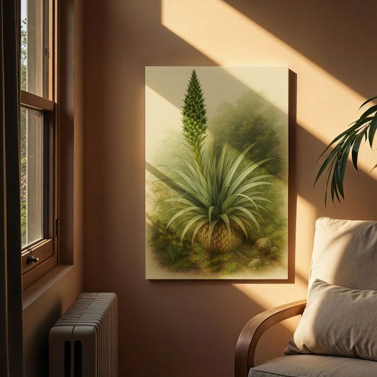 Spiral Rosette in Mist - Vintage Botanical Canvas Wall Art