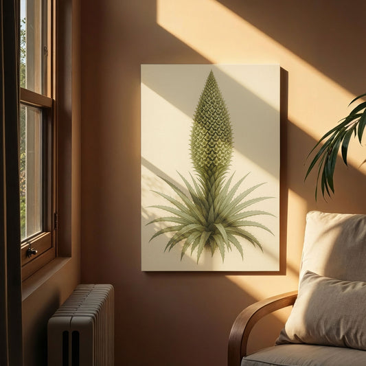 Spiral Rosette Bloom - Botanical Illustration Canvas Wall Art