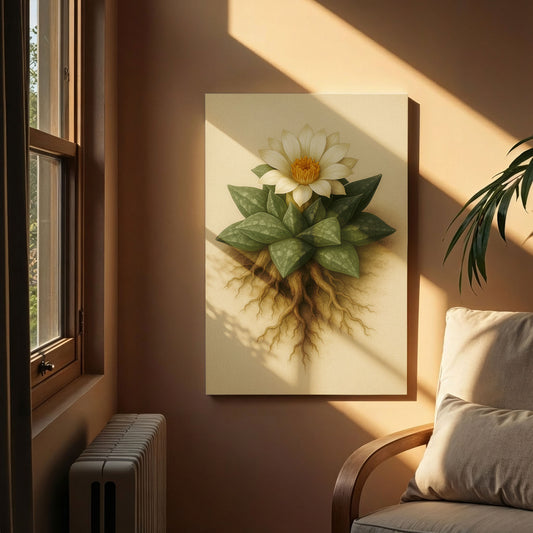 Ariocarpus retusus – Botanical Canvas Wall Art