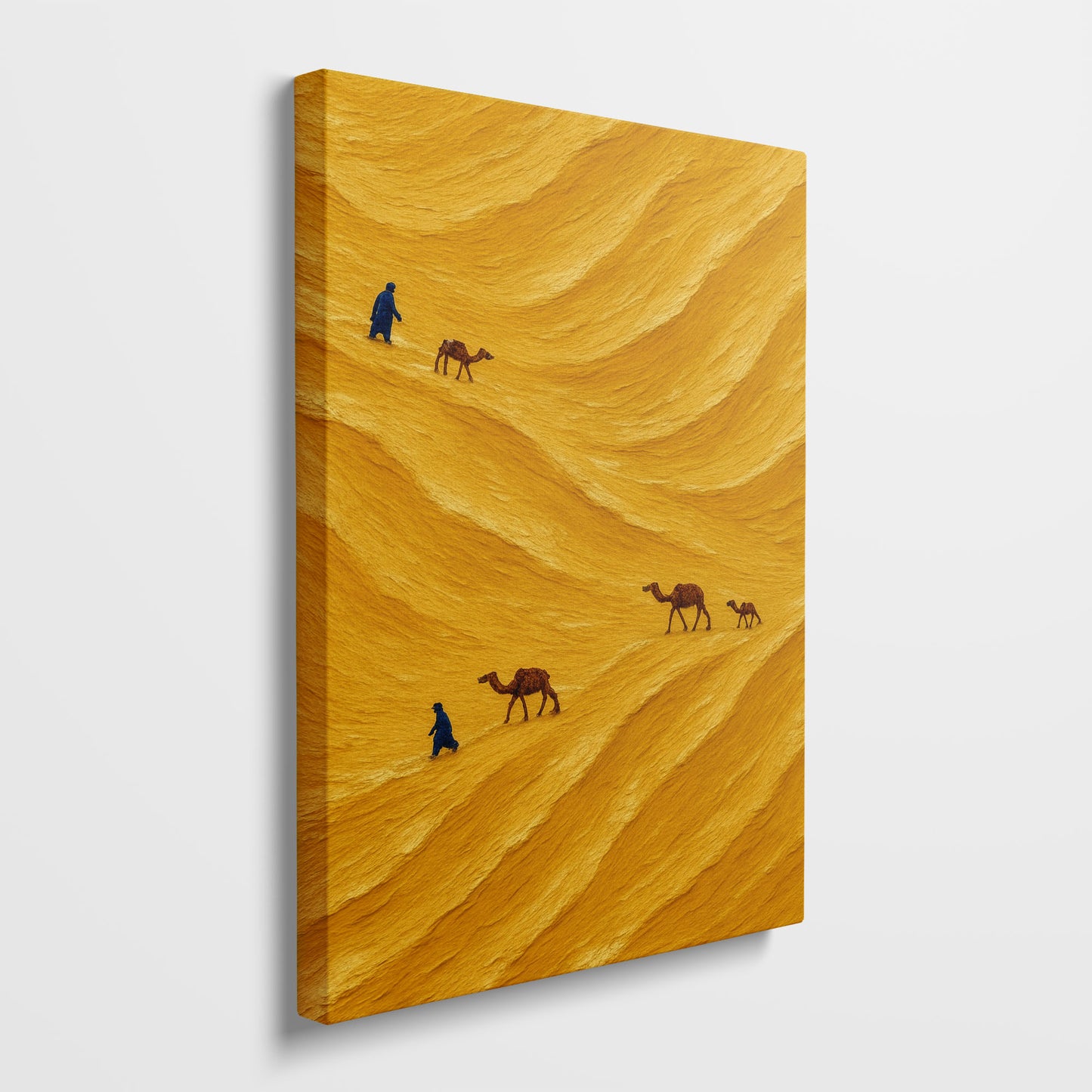 Desert Walk | Minimalist Yellow Landscape Canvas Wall Art