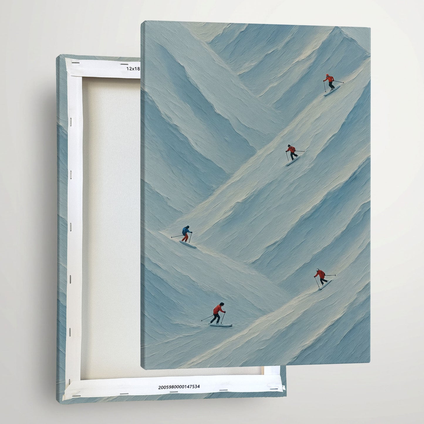 Snow Descent | Minimalist Winter Motion Canvas Wall Art
