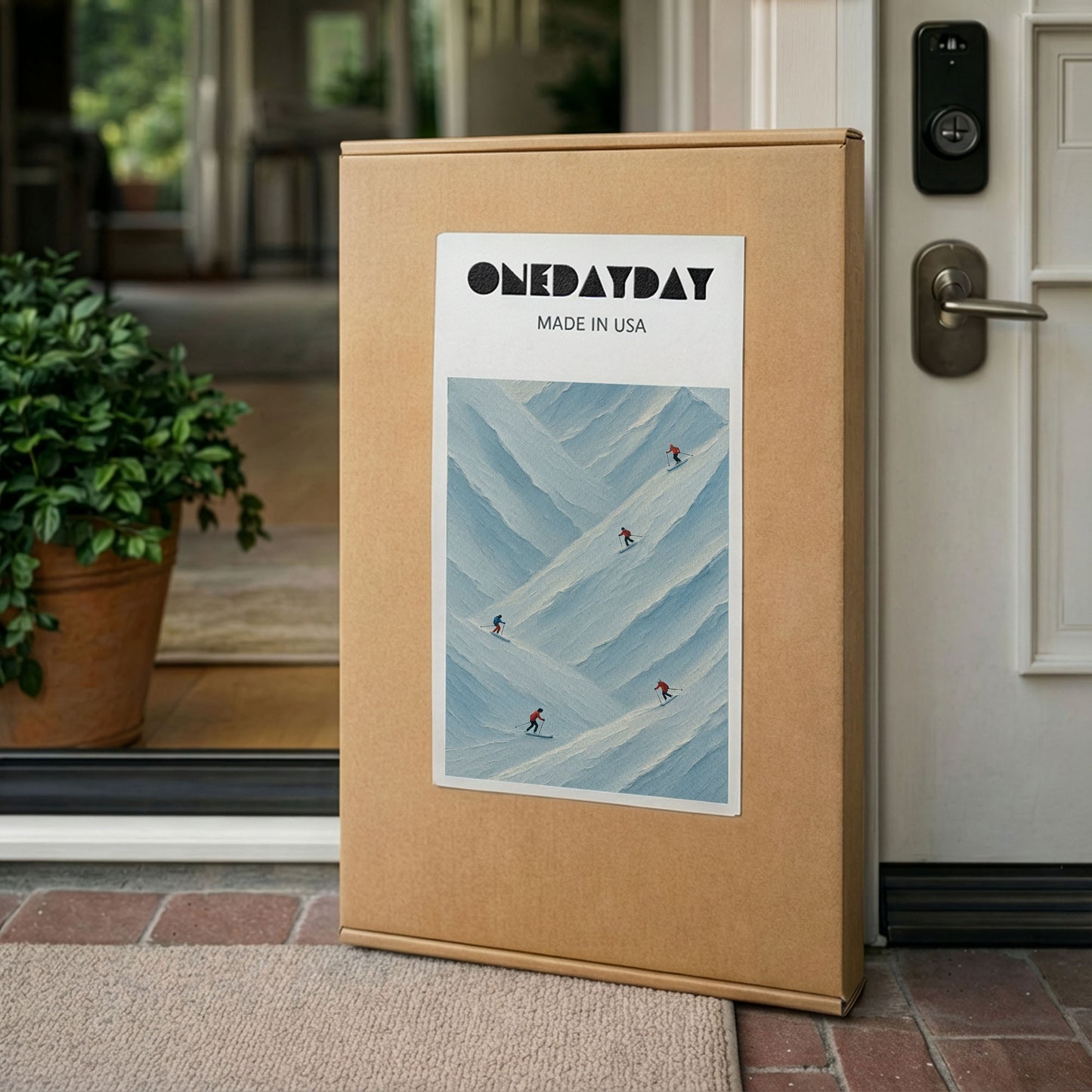 Snow Descent | Minimalist Winter Motion Canvas Wall Art