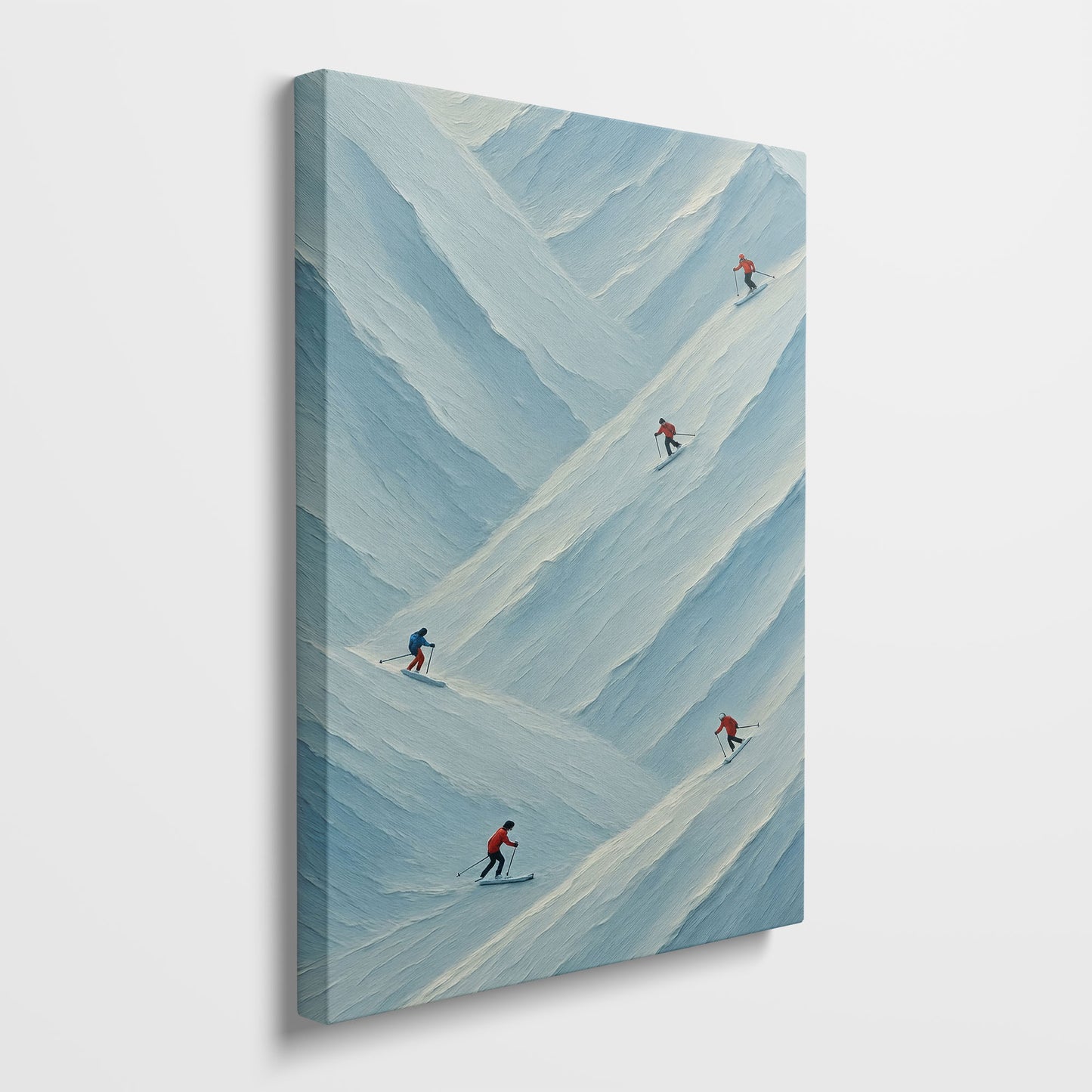 Snow Descent | Minimalist Winter Motion Canvas Wall Art