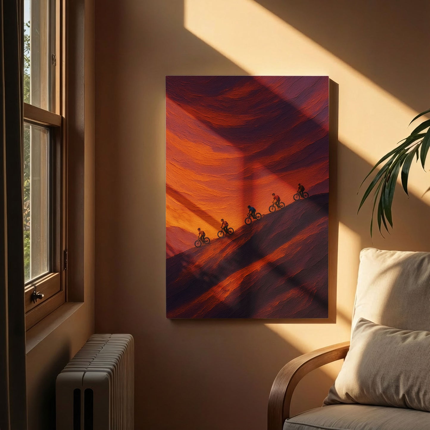 Ridge Ride | Warm Sunset Cycling Canvas Wall Art