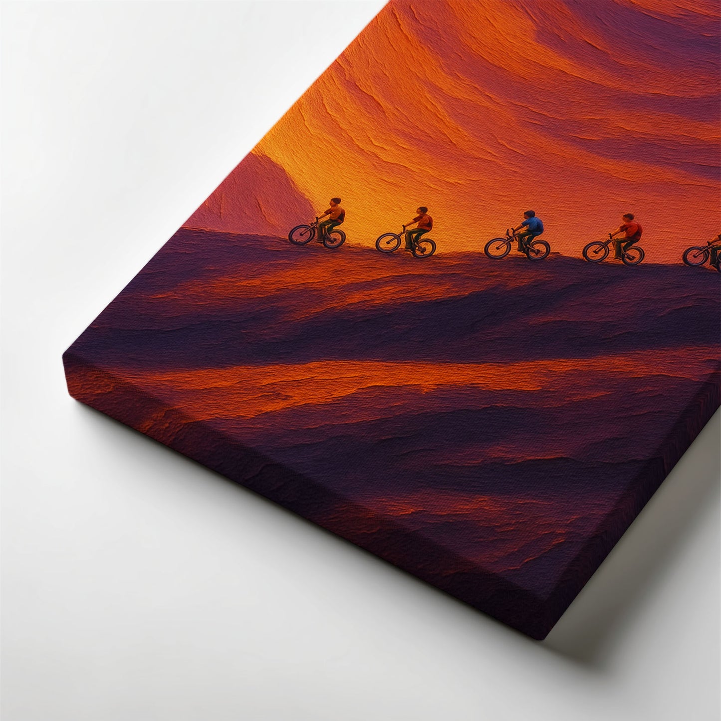 Ridge Ride | Warm Sunset Cycling Canvas Wall Art