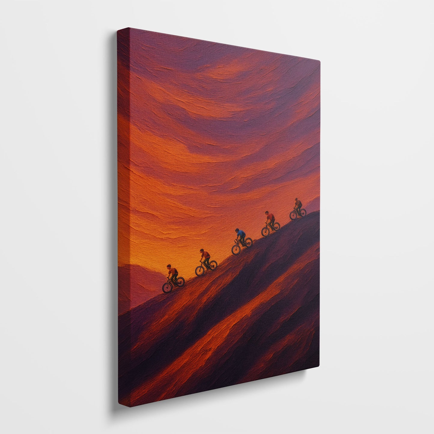 Ridge Ride | Warm Sunset Cycling Canvas Wall Art