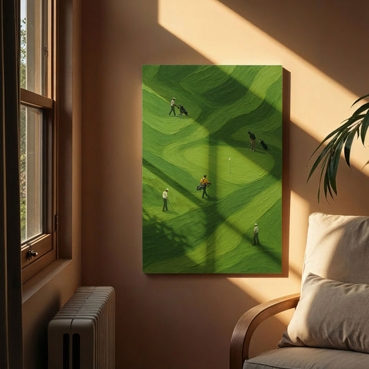 Green Course | Minimalist Golf Landscape Canvas Wall Art