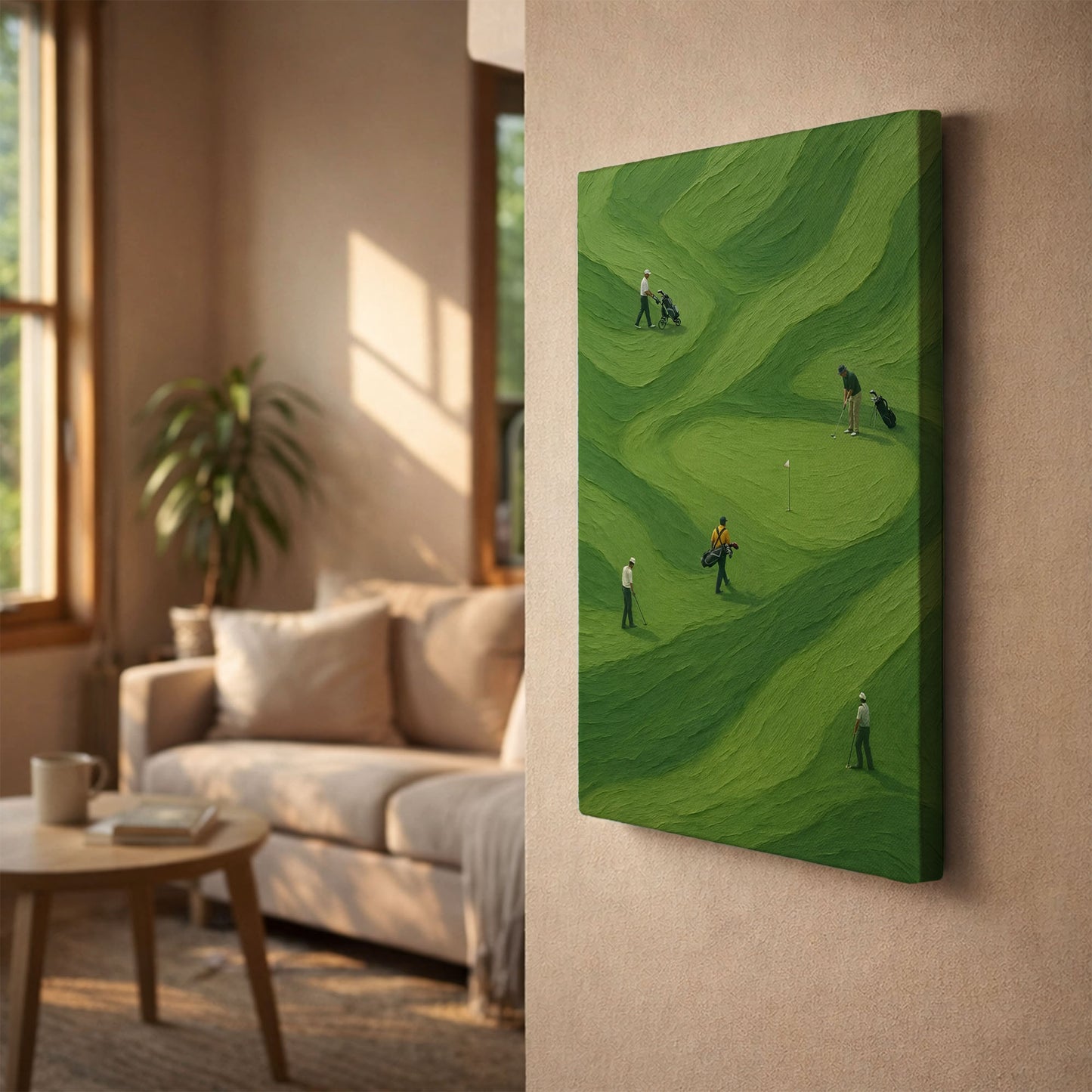 Green Course | Minimalist Golf Landscape Canvas Wall Art