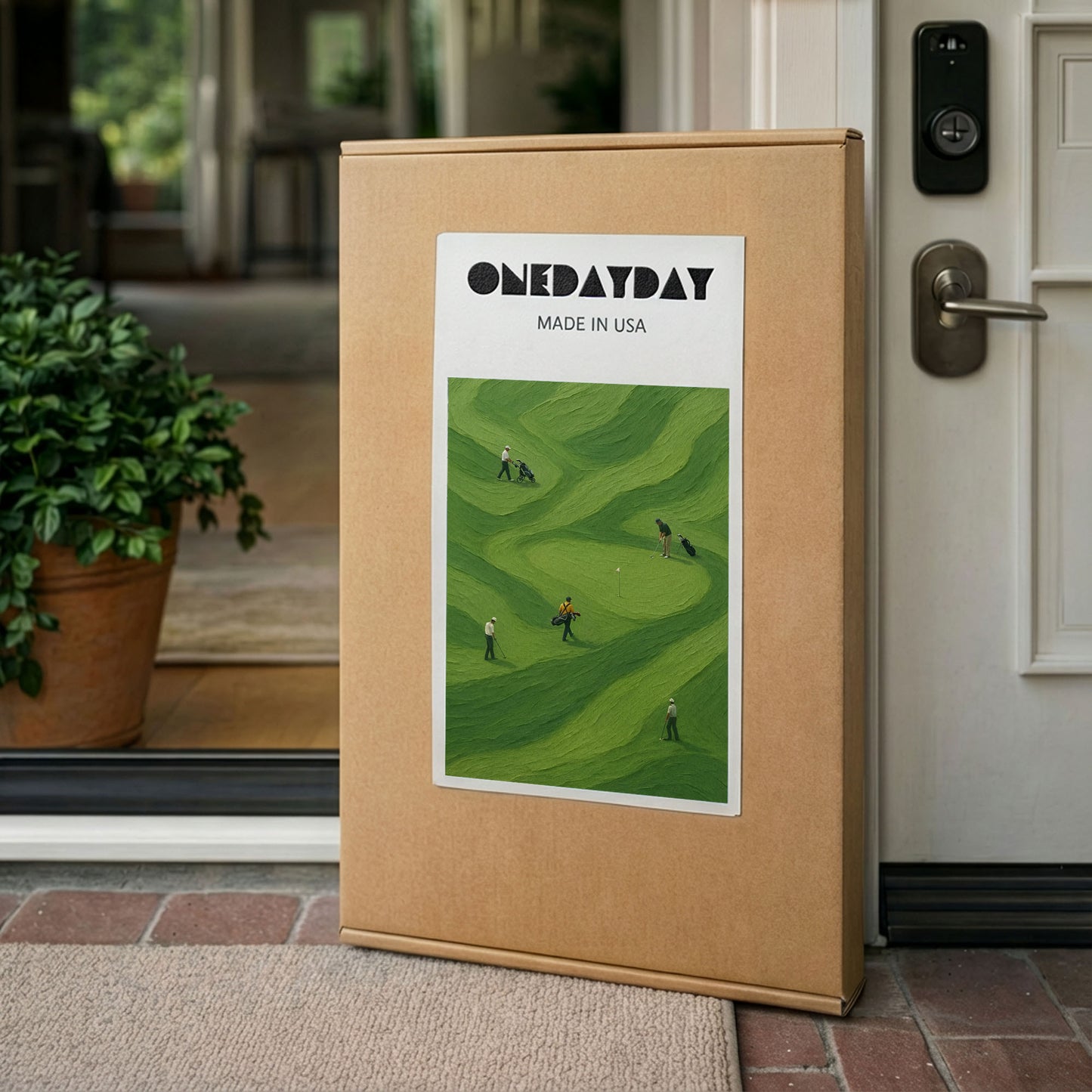 Green Course | Minimalist Golf Landscape Canvas Wall Art