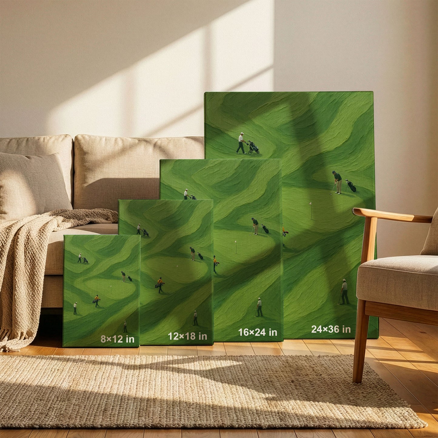 Green Course | Minimalist Golf Landscape Canvas Wall Art