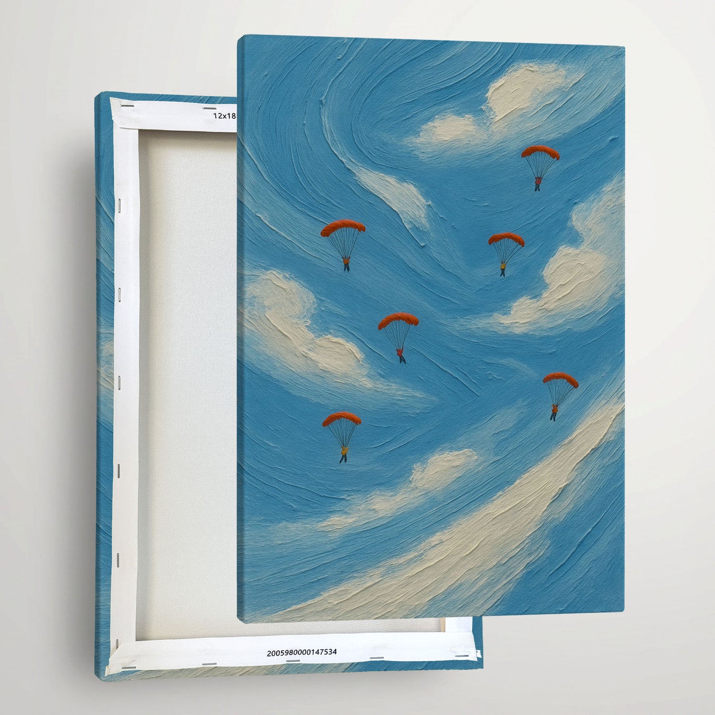 Sky Drift | Minimalist Paragliding Canvas Wall Art