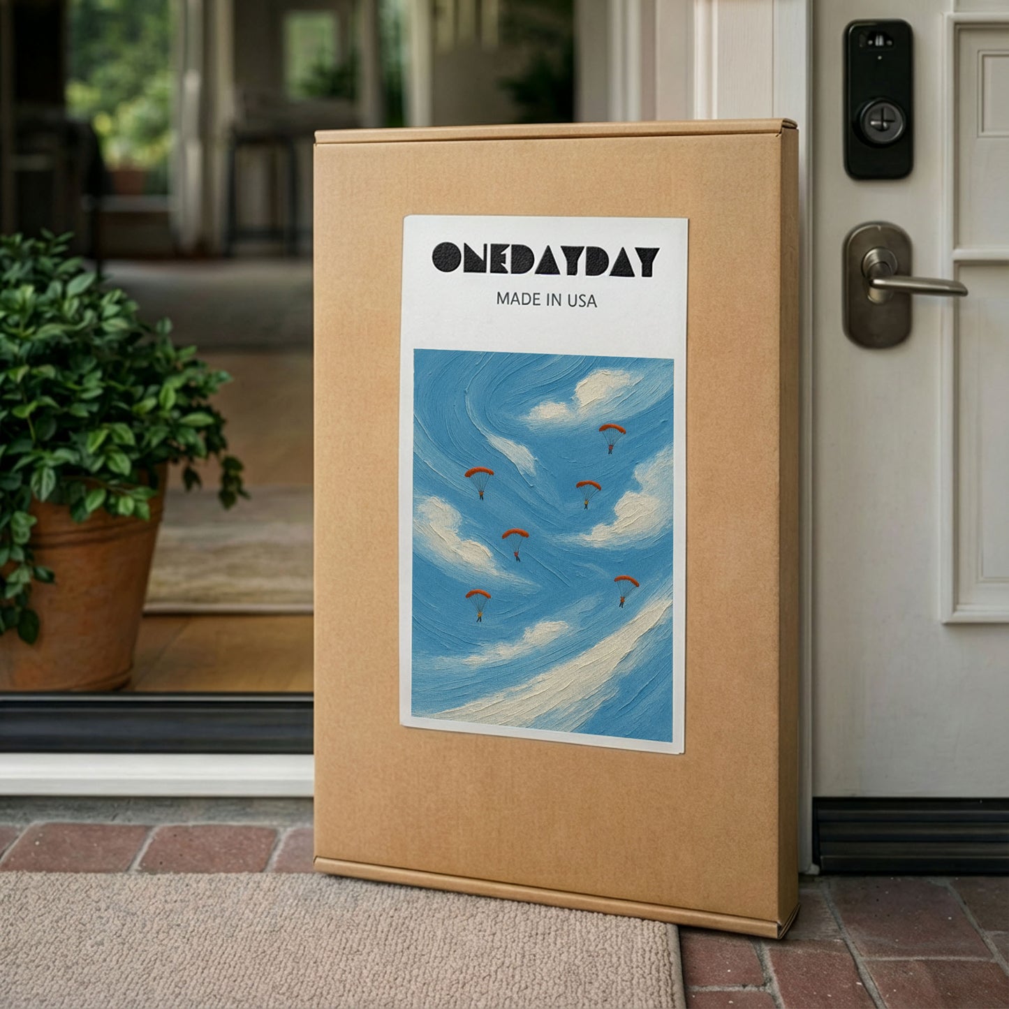 Sky Drift | Minimalist Paragliding Canvas Wall Art