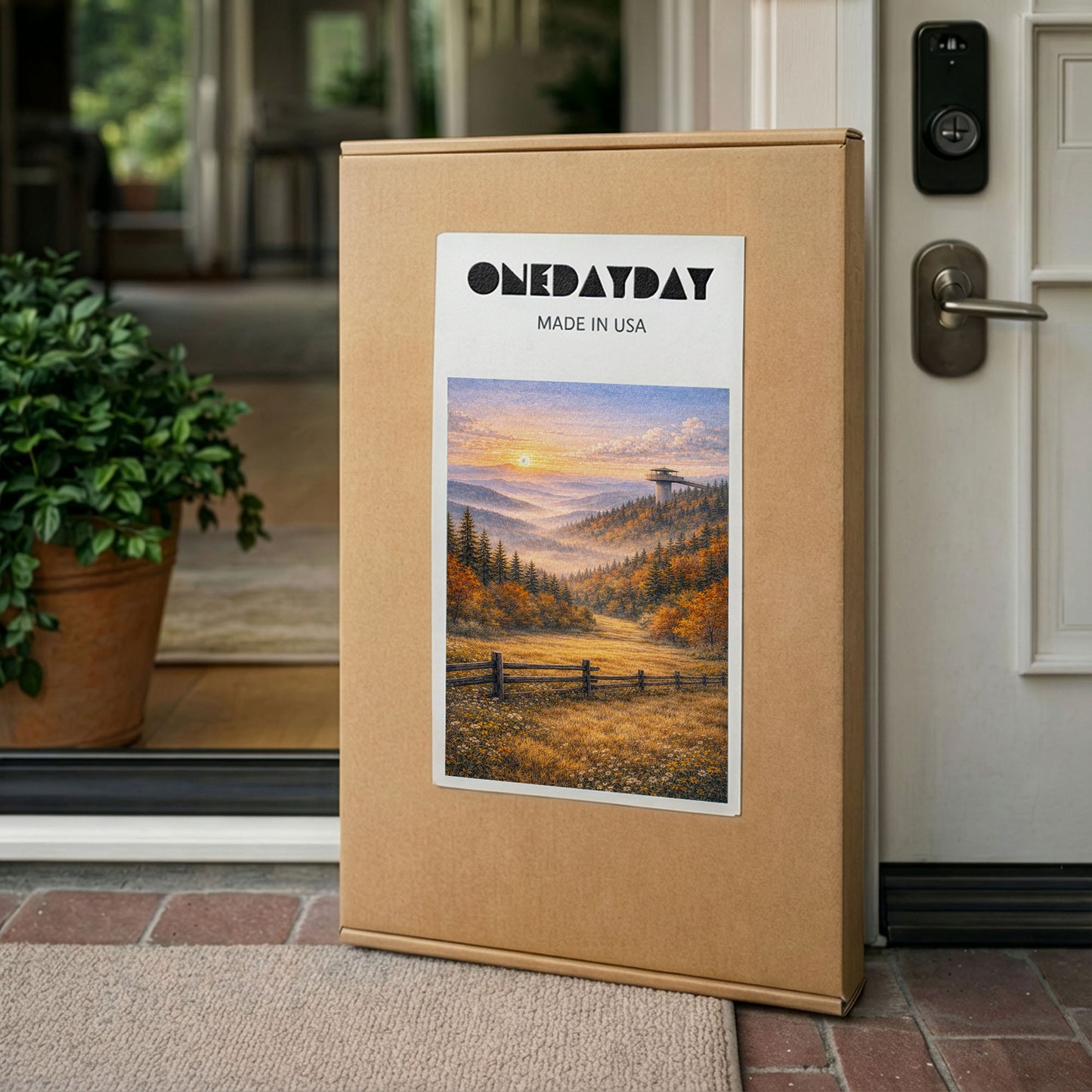 Great Smoky Mountains Canvas Art | Misty Forest Sunset Landscape Wall Decor