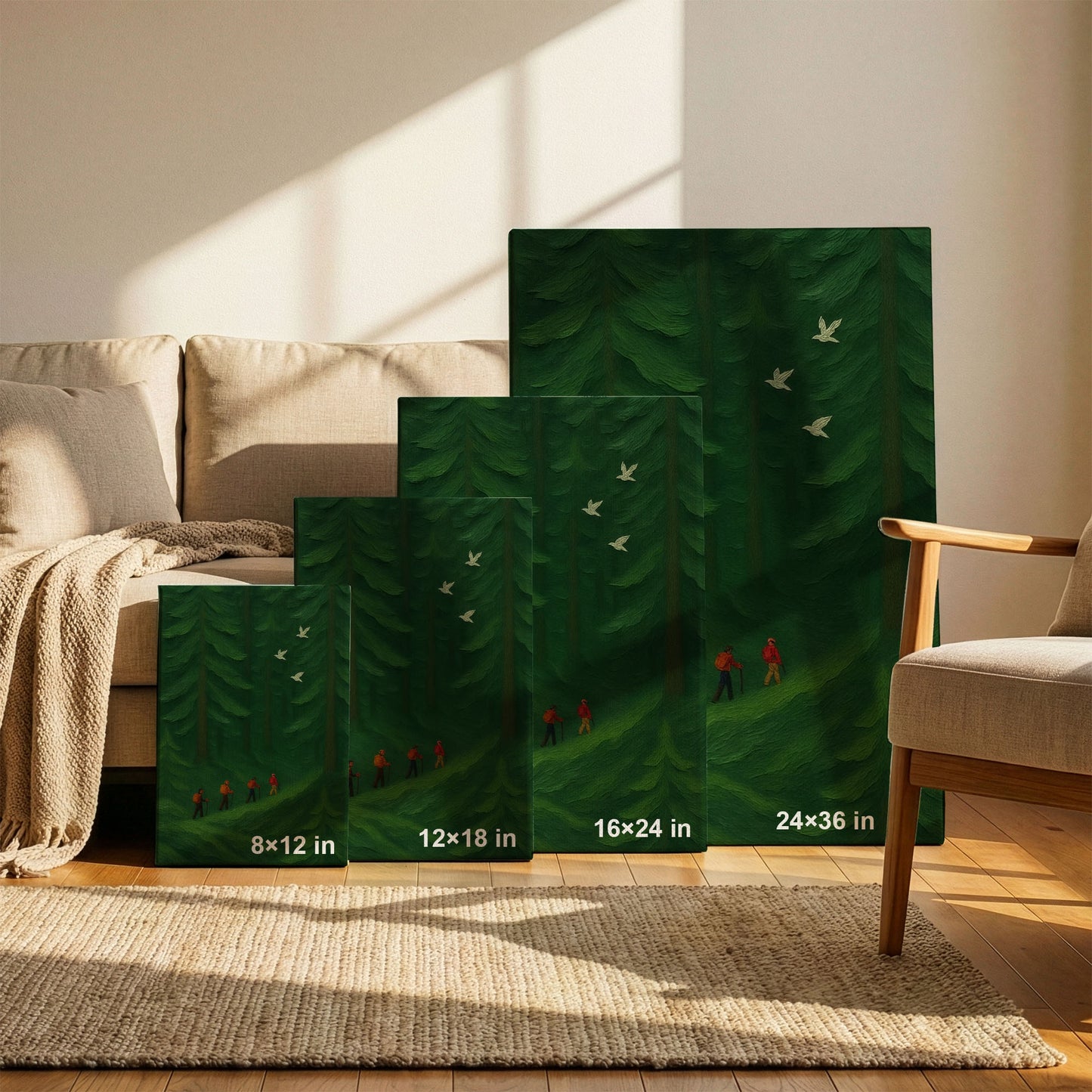 Forest Path | Minimalist Hiking Canvas Wall Art