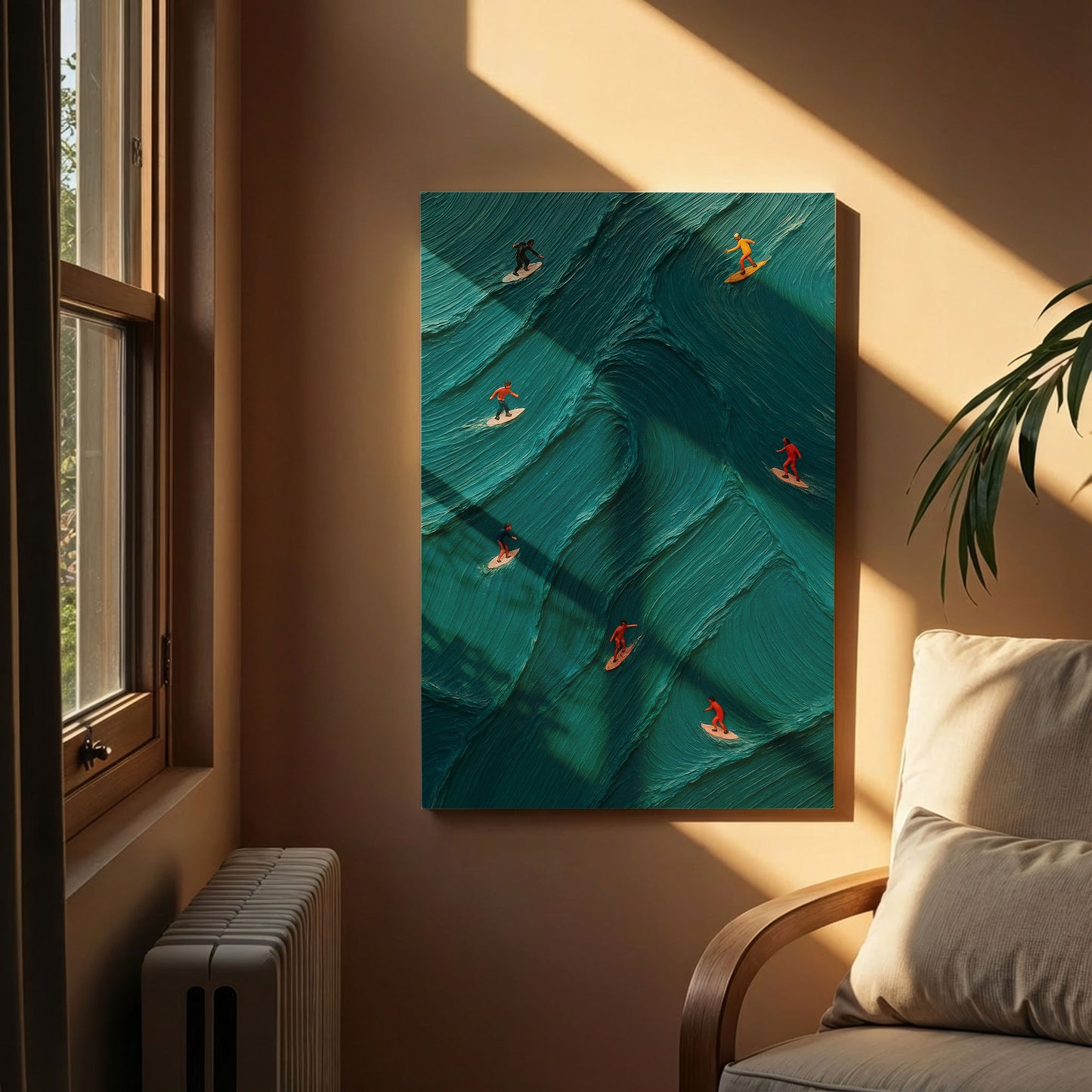 Ocean Flow | Minimalist Surfing Canvas Wall Art