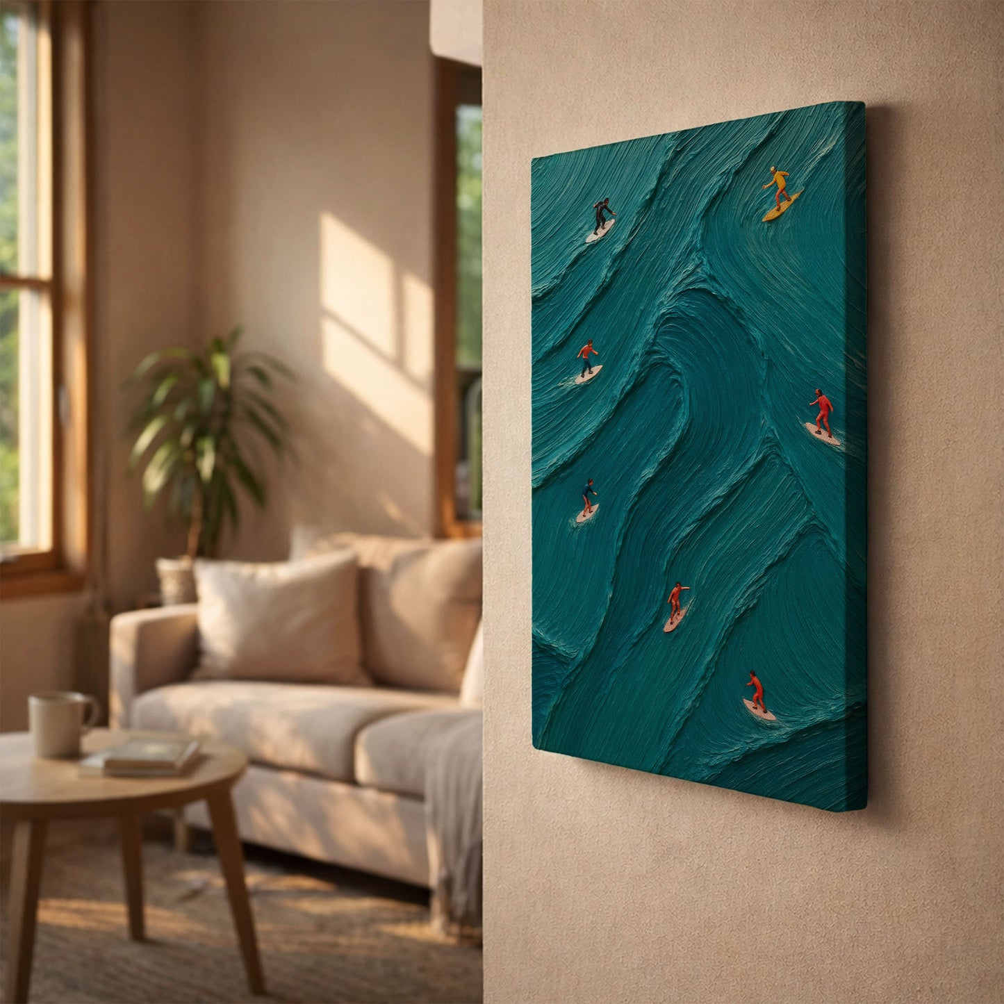 Ocean Flow | Minimalist Surfing Canvas Wall Art