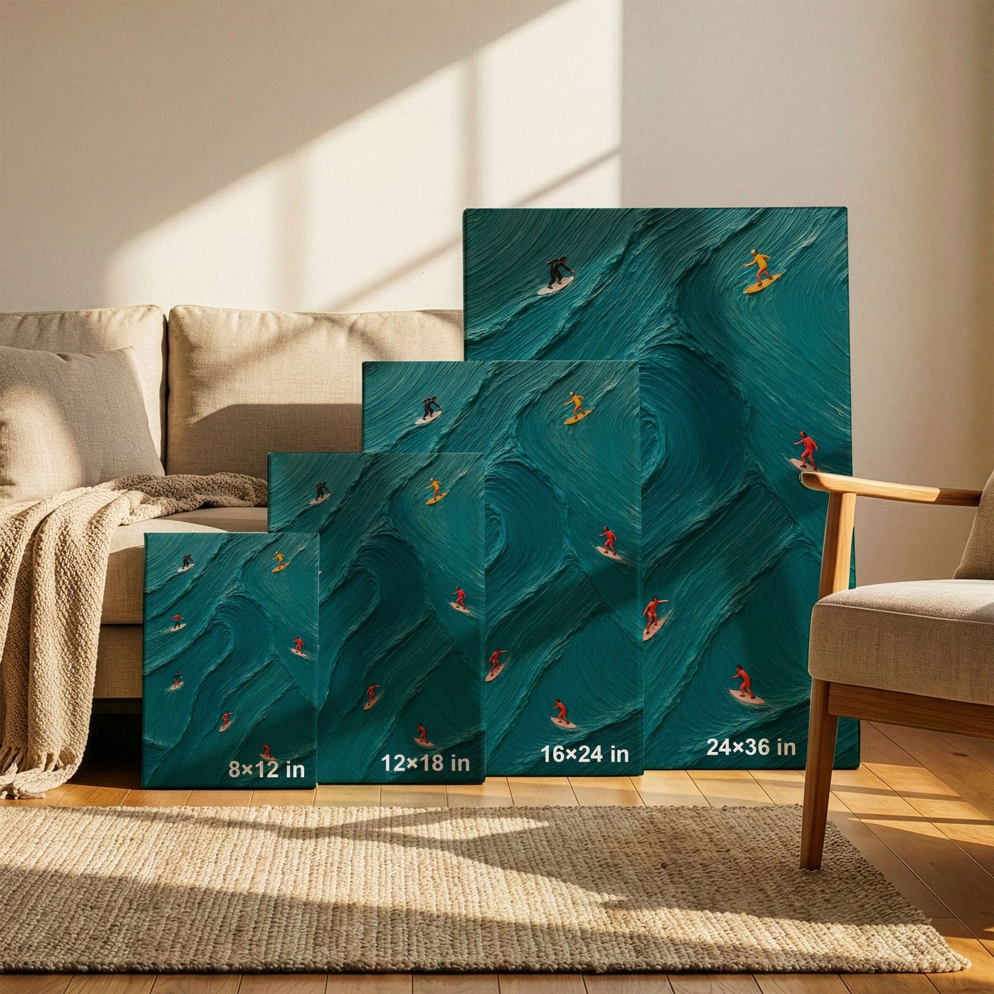 Ocean Flow | Minimalist Surfing Canvas Wall Art