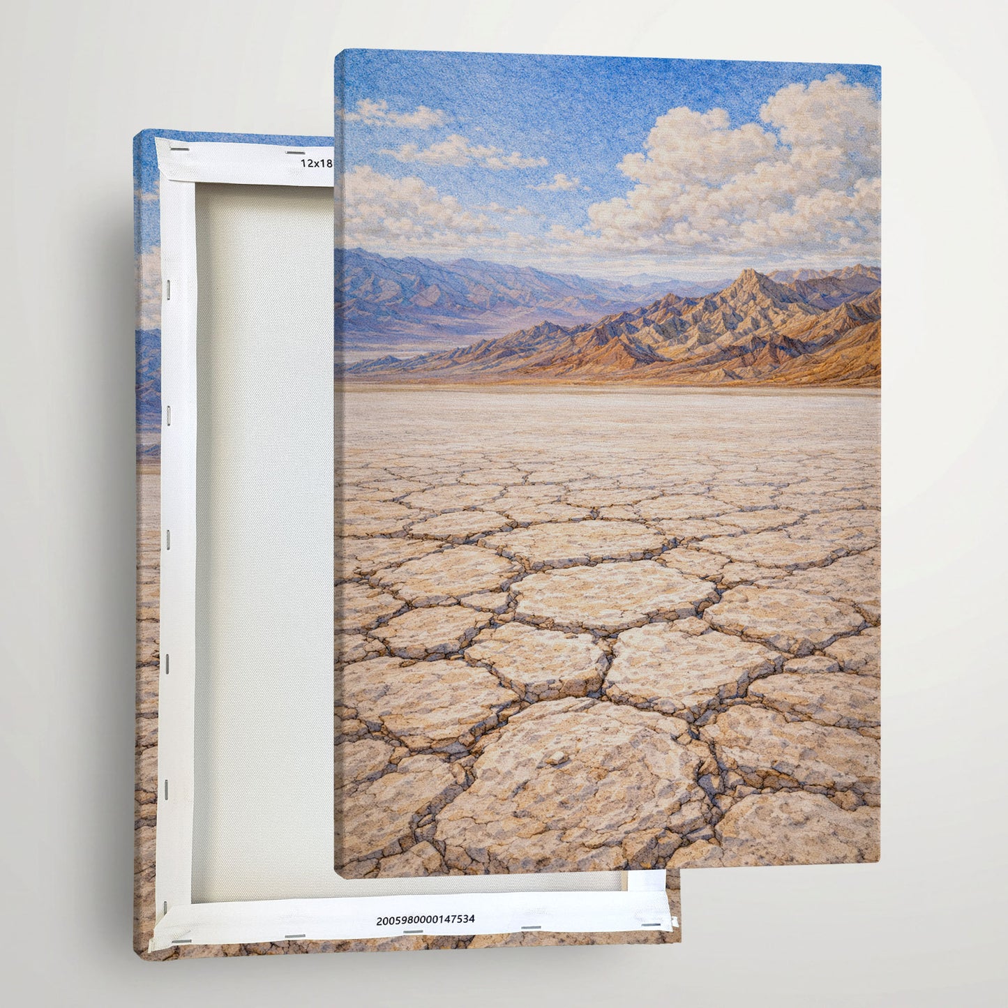 Death Valley Canvas Art | Vast Desert Salt Flat Landscape Wall Art