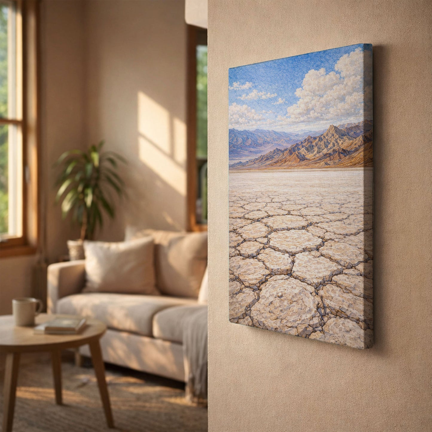Death Valley Canvas Art | Vast Desert Salt Flat Landscape Wall Art