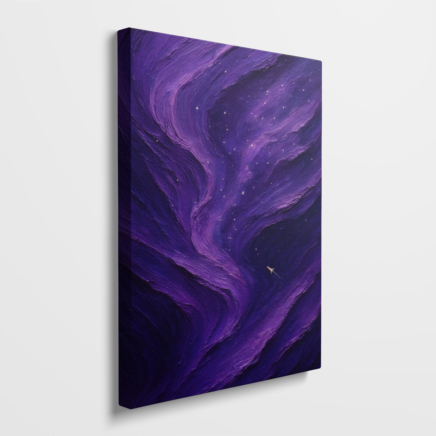 Cosmic Drift | Minimalist Abstract Night Canvas Wall Art