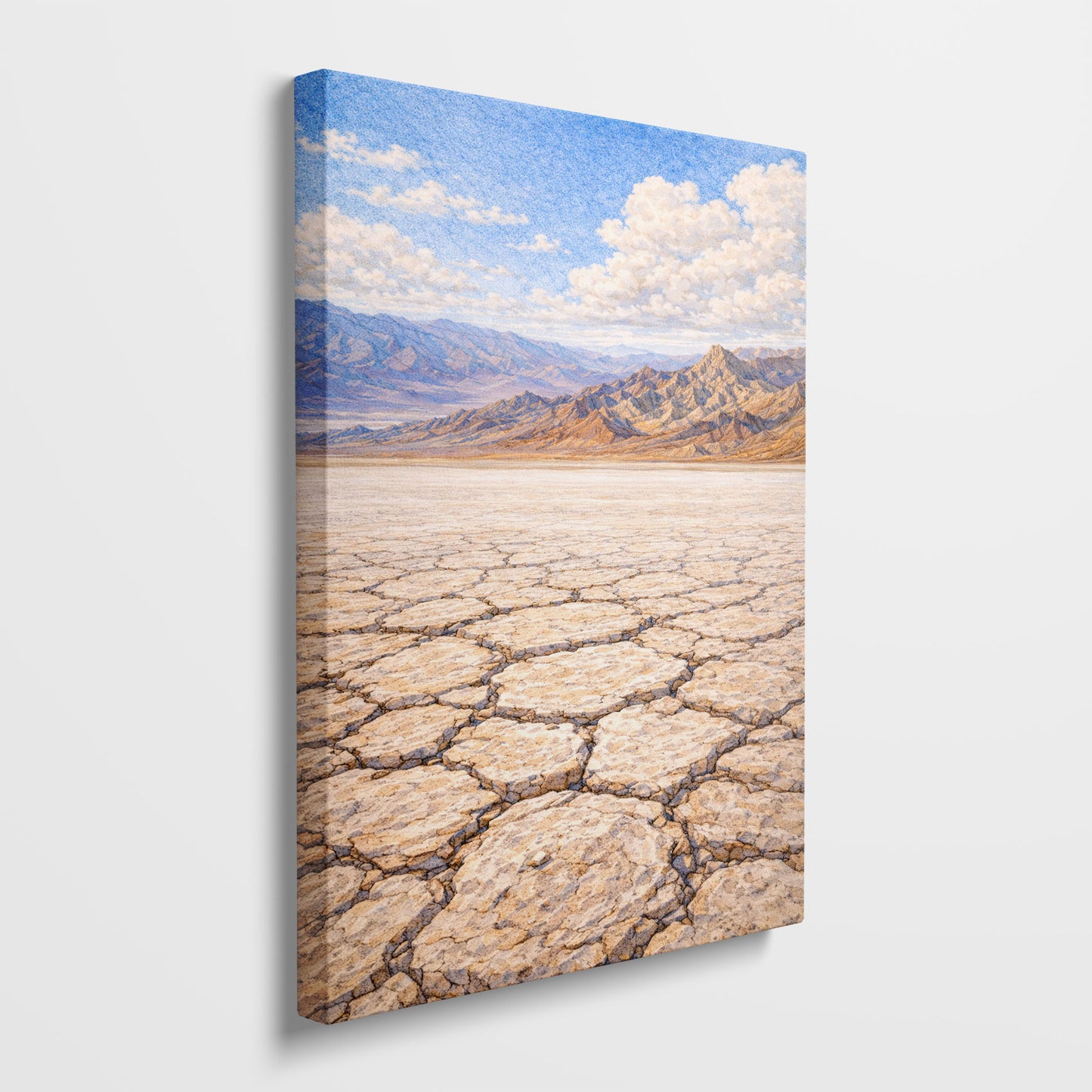 Death Valley Canvas Art | Vast Desert Salt Flat Landscape Wall Art