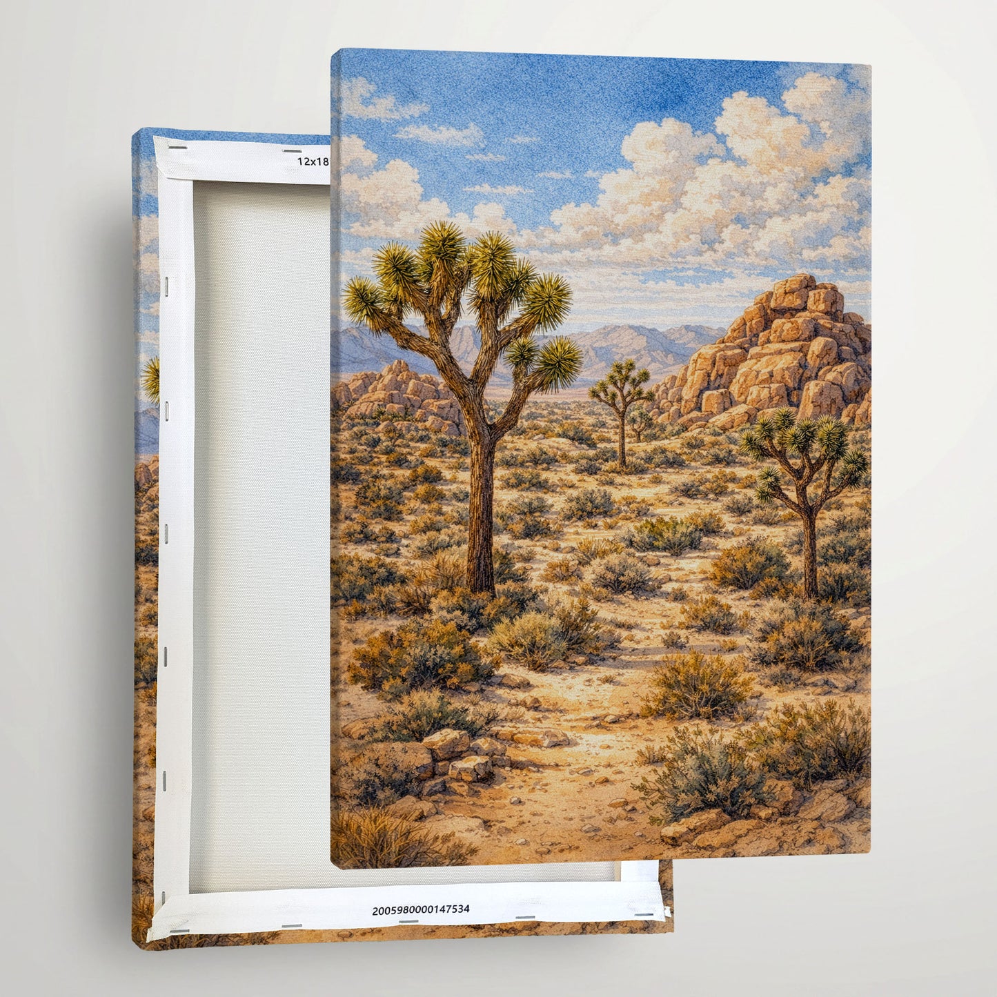 Joshua Tree National Park Canvas Art | Desert Landscape with Joshua Trees Wall Art