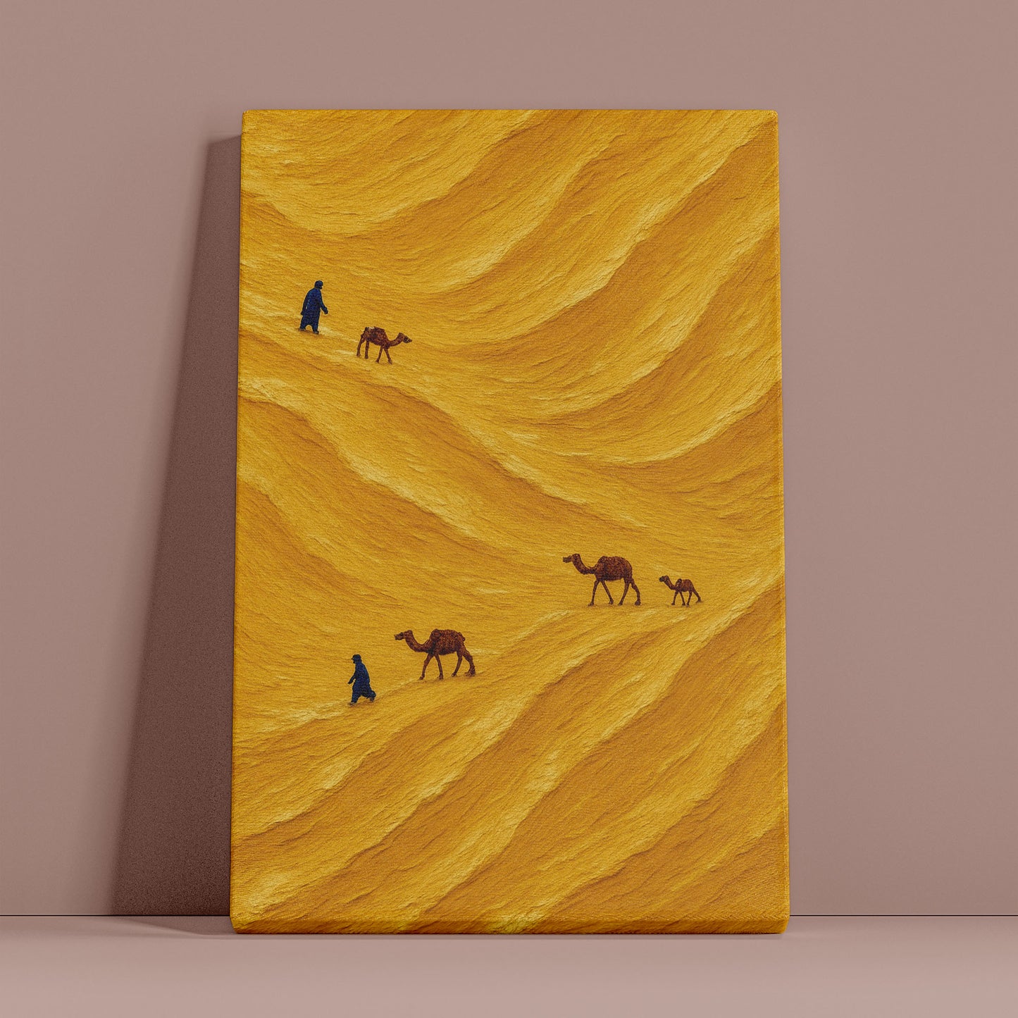 Desert Walk | Minimalist Yellow Landscape Canvas Wall Art