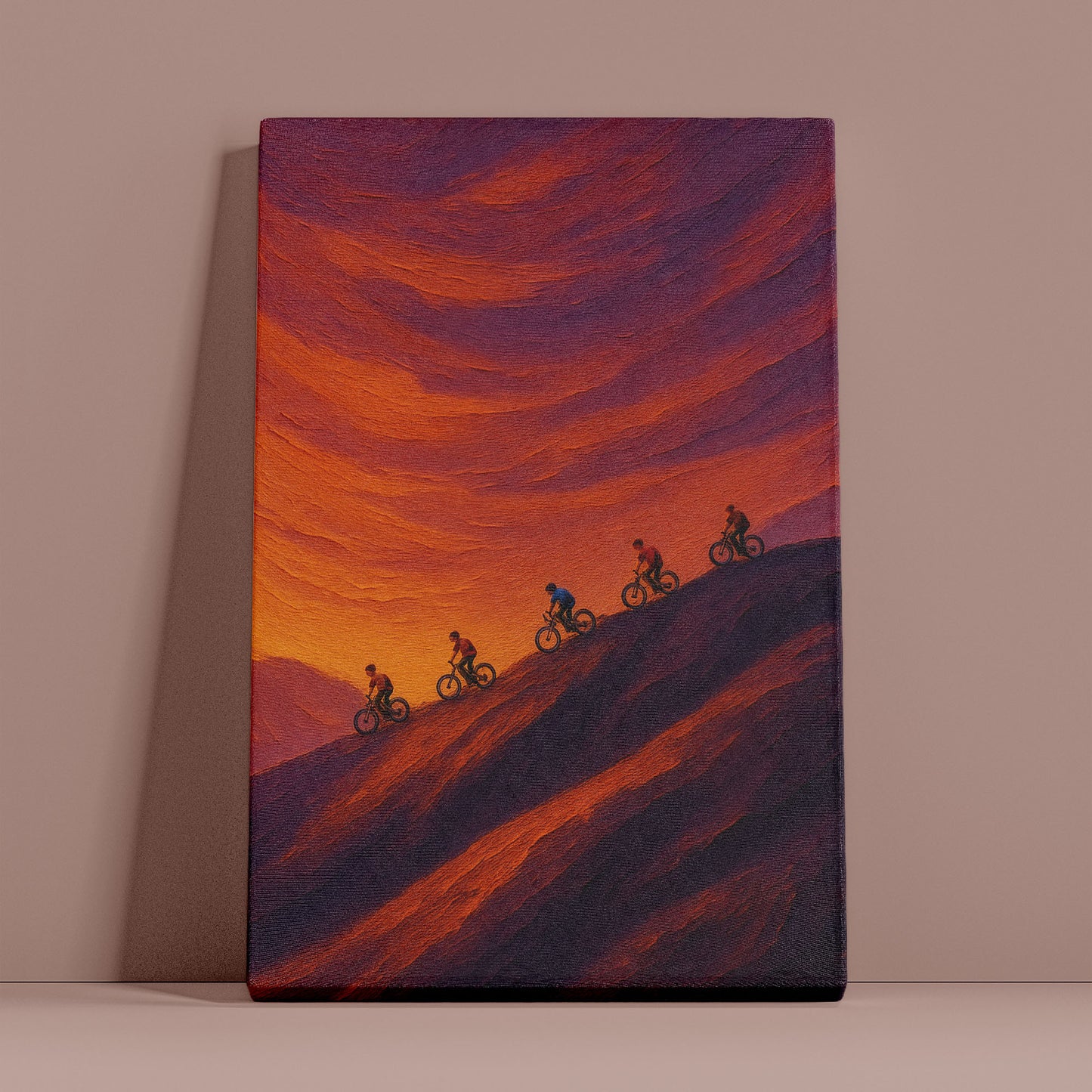 Ridge Ride | Warm Sunset Cycling Canvas Wall Art