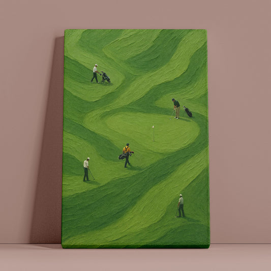 Green Course | Minimalist Golf Landscape Canvas Wall Art