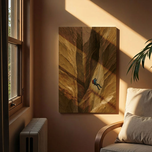 Vertical Silence | Minimalist Climbing Canvas Wall Art