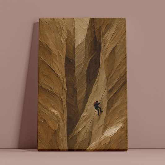 Vertical Silence | Minimalist Climbing Canvas Wall Art