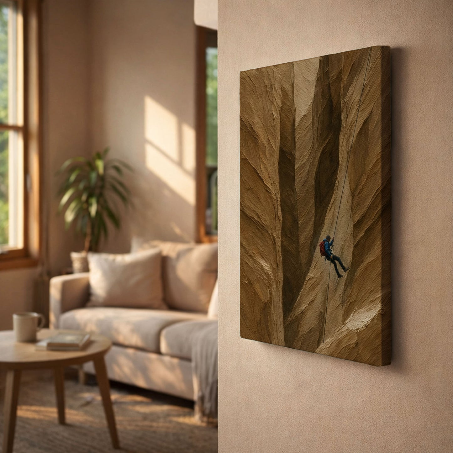 Vertical Silence | Minimalist Climbing Canvas Wall Art