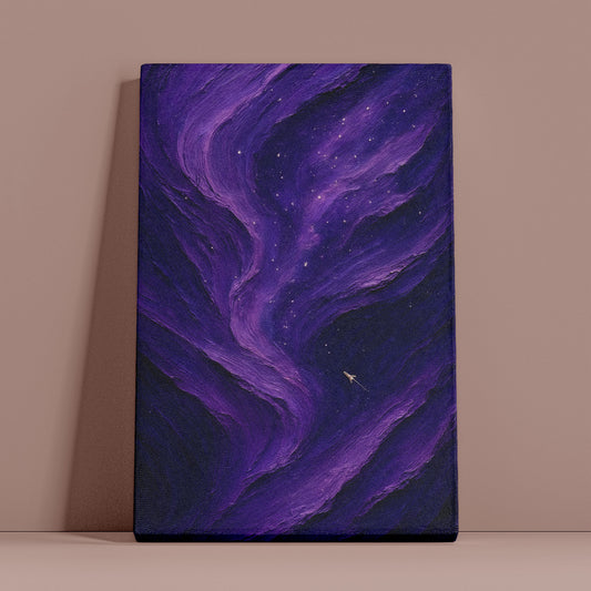 Cosmic Drift | Minimalist Abstract Night Canvas Wall Art