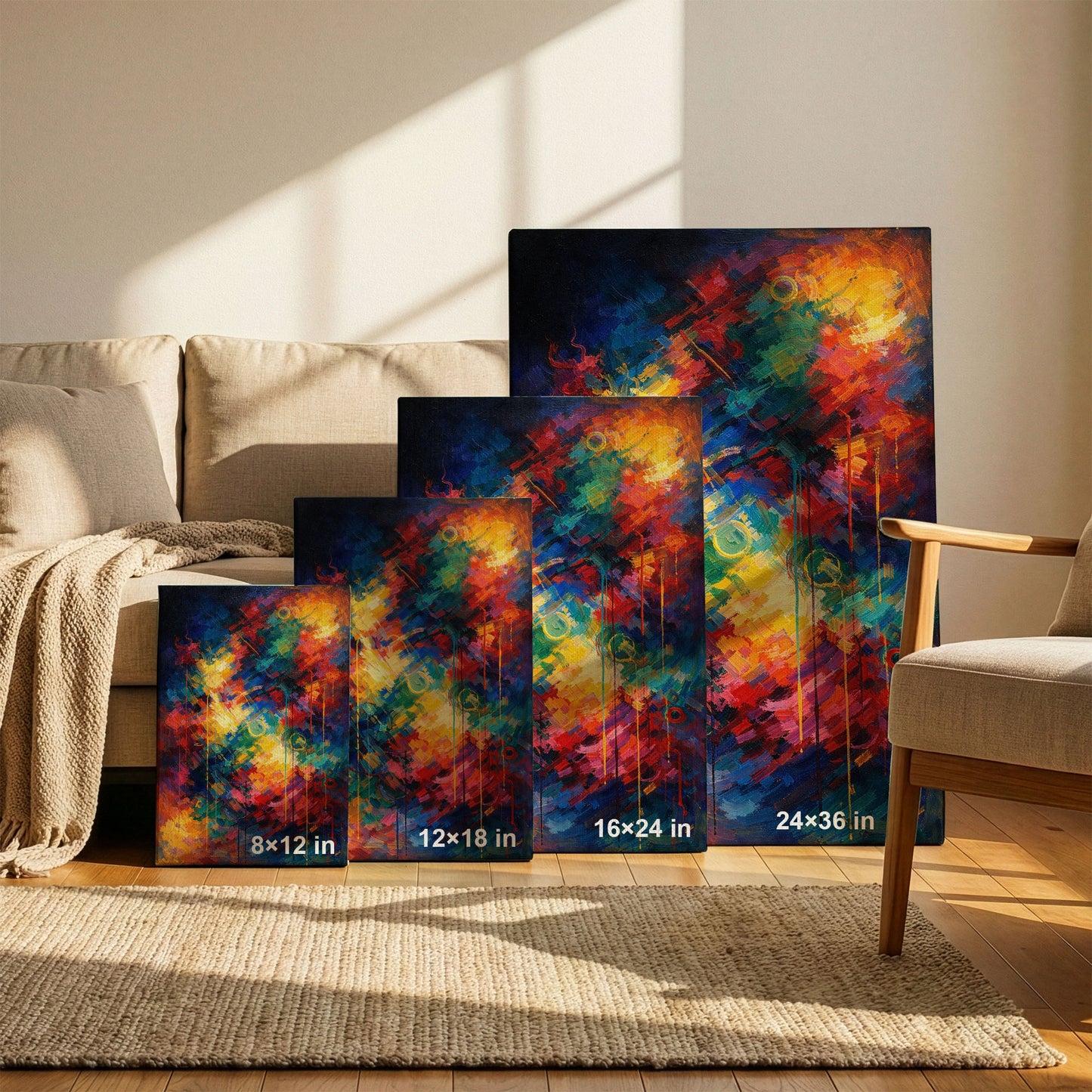 Chromatic Drift – Abstract Colorful Canvas Wall Art