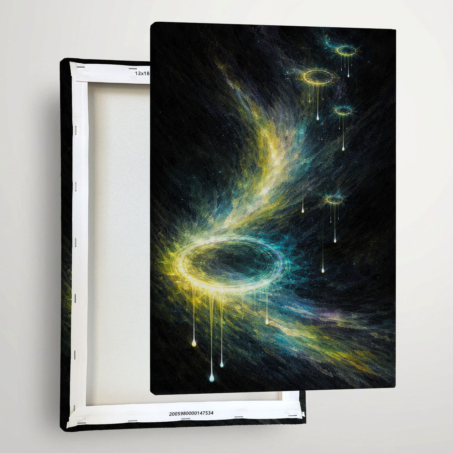 Golden Ripples – Gold Black Abstract Canvas Wall Art