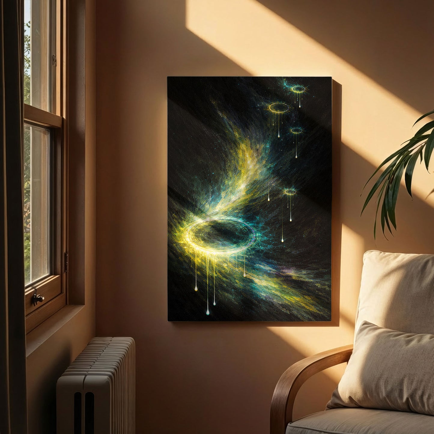 Golden Ripples – Gold Black Abstract Canvas Wall Art