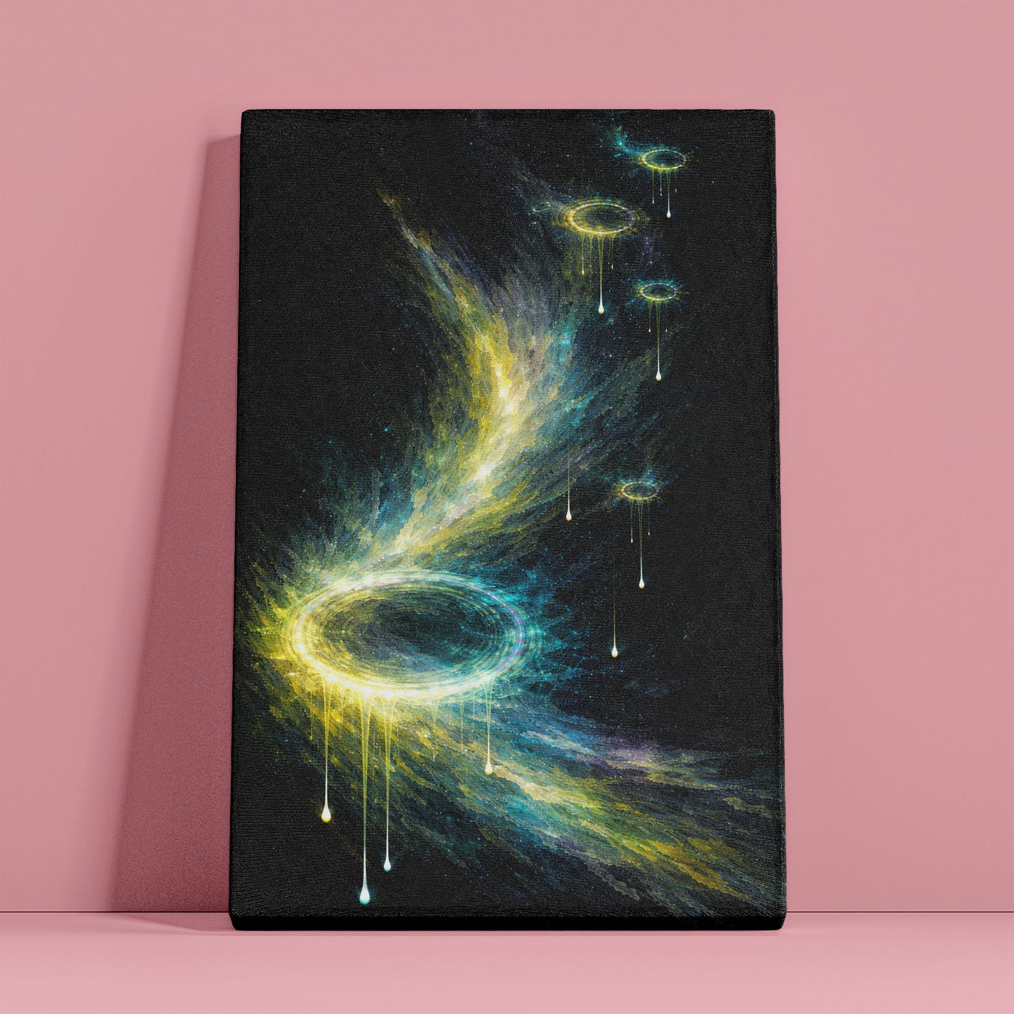 Golden Ripples – Gold Black Abstract Canvas Wall Art