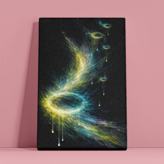 Golden Ripples – Gold Black Abstract Canvas Wall Art