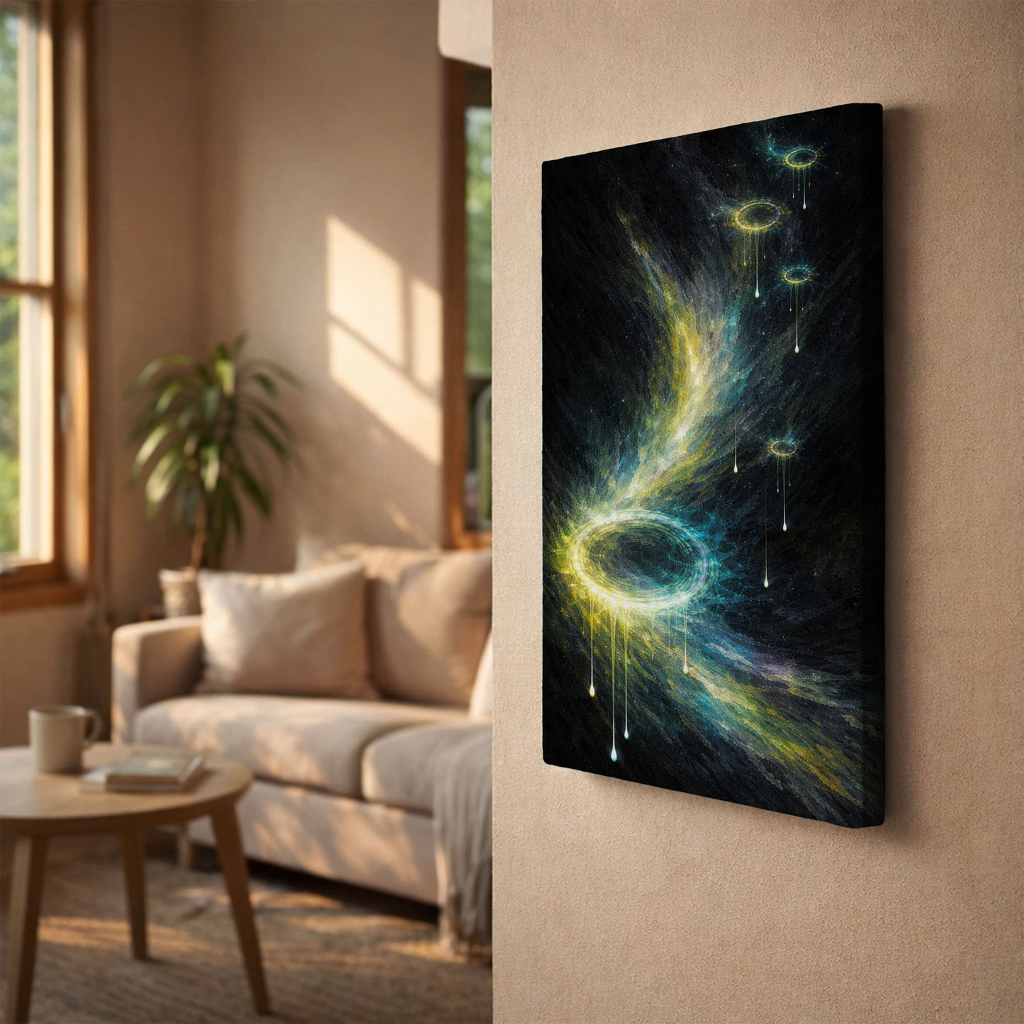 Golden Ripples – Gold Black Abstract Canvas Wall Art