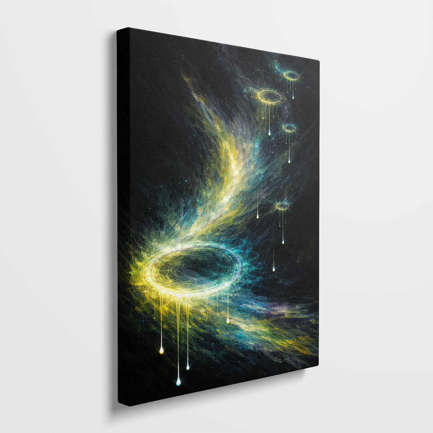 Golden Ripples – Gold Black Abstract Canvas Wall Art